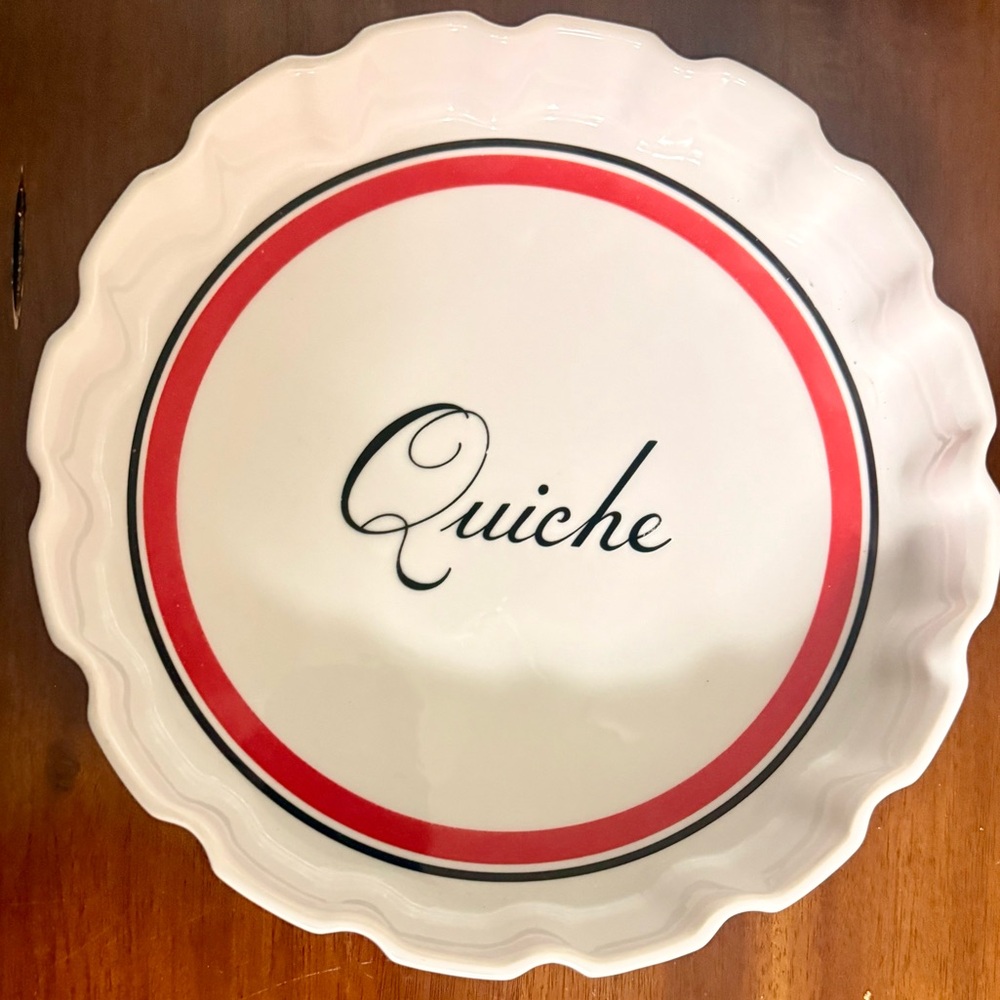 Vintage Bon Appetit Fluted Edge Quiche Dish Fine China Made In Japan